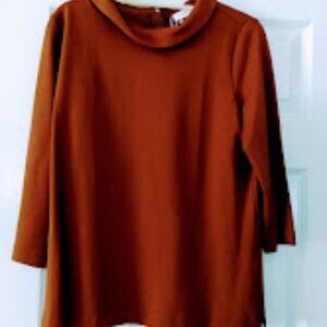 NWT Gerry Weber Collection Women's 3/4 Sleeve Tabacco Brown Top Size 10